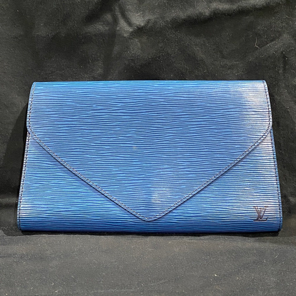 Louis Vuitton Electric Blue Art Deco Epi Leather Envelope Clutch